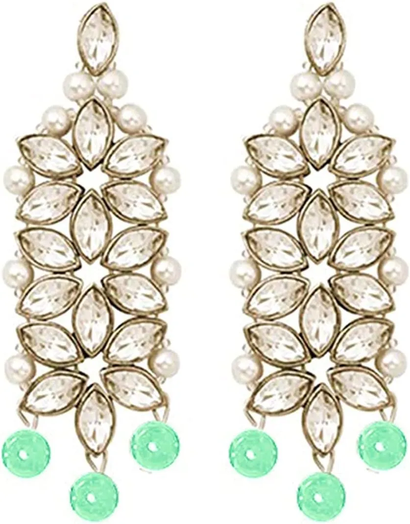 Aheli Gold Plated Kundan Jewelry Necklace with Earring Set Gift for Women