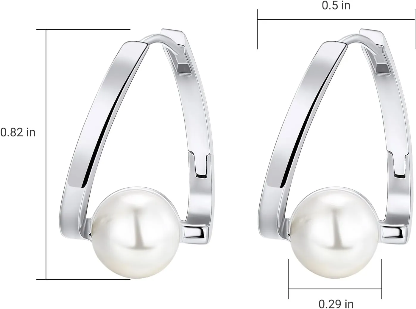 AiliFe Pearl Hoop Earrings, Gold Plated Pearl Earrings for Women Trendy, Drop Dangle Earrings Jewelry for Wedding Dainty (Gold/Silver)