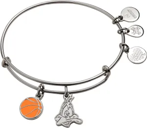 Alex and Ani AS21EBSJ06RTH,Space Jam Team Daffy Duck Duo Charm Expandable Bangle Bracelet,Midnight Silver,Orange, Bracelets