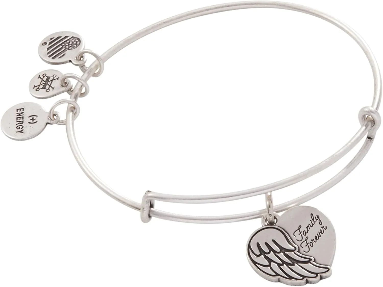 Alex and Ani 'Family Forever' Angel Wing Heart Charm Bangle