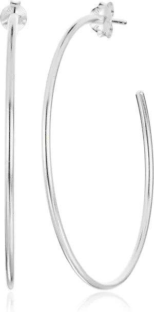 Amazon Essentials Sterling Silver Lightweight Polished Post C-Hoop Hoop Earrings , (previously Amazon Collection)
