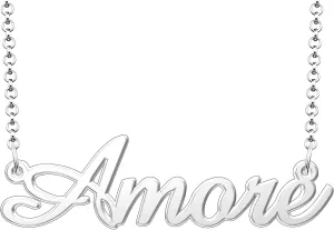 Amore Name Necklace Personalized Sterling Silver Custom Name Necklace for Women