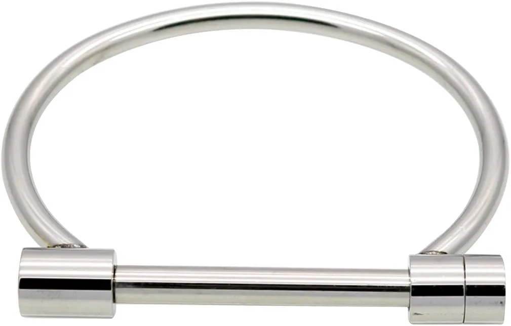 ANBALA Stylish Titanium Steel D Shape Bar Screw and Shackle Cuff Bangle Bracelet for Unisex