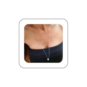 Andelaisi Boho Turquoise Pendant Necklace Silver Teardrop Turquoise Choker Necklace Vintage Waterdrop Turquoise Necklace Choker Minimalist Chain Necklace Jewelry for Women