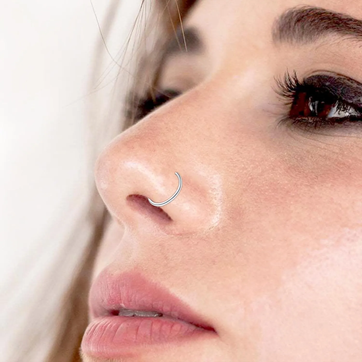 Anicina 18g 20g 22g Nose Rings Studs for Women Mens Nose Rings Hoops Surgical Steel Real Stud Nose Rings L Shaped Corkscrew Bone Nose Piercing Stud Jewelry Hypoallergenic 1.5mm 2mm 2.5mm 3mm