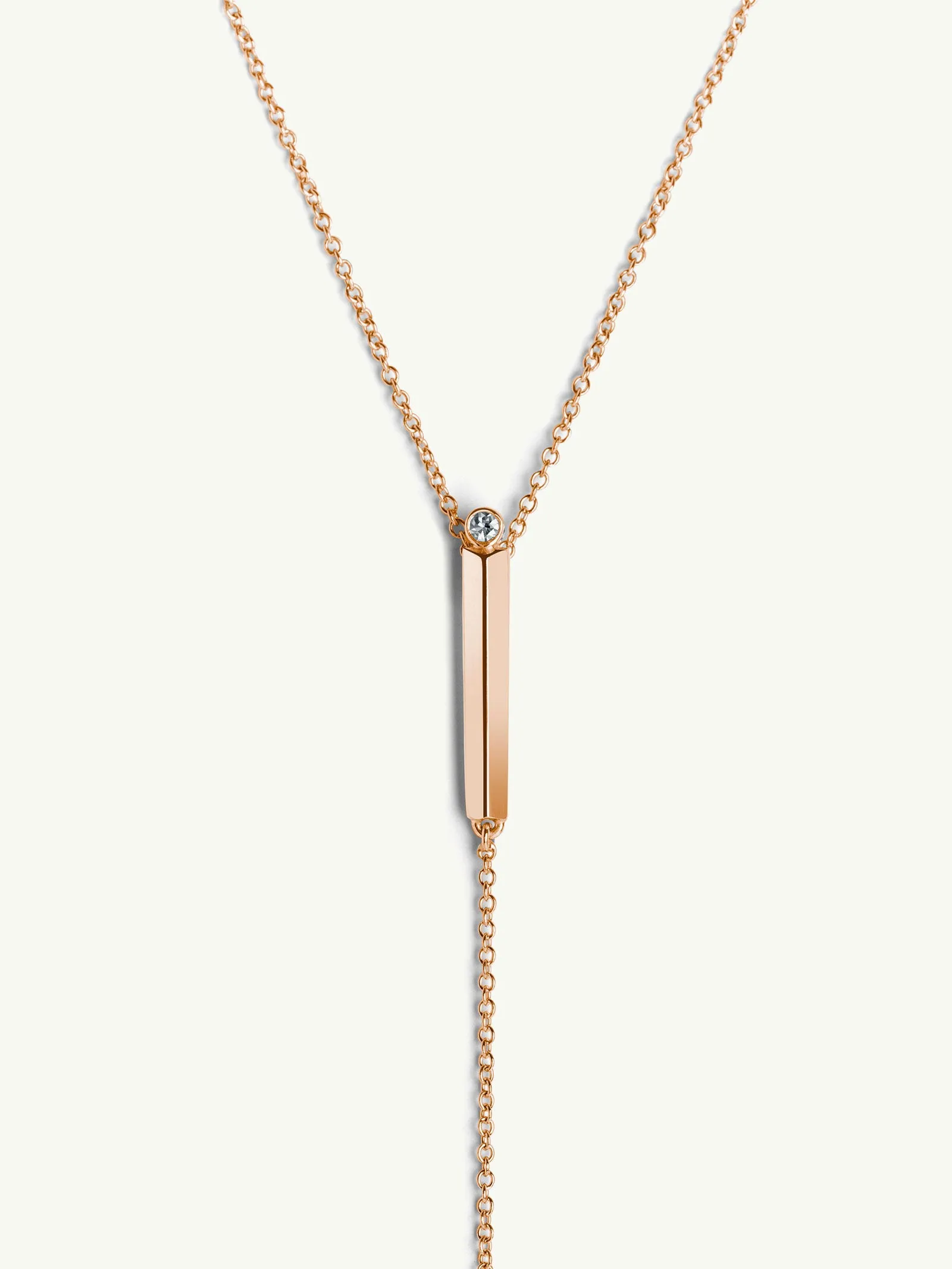 Aracelis Diamond Lariat Necklace in 18K Rose Gold