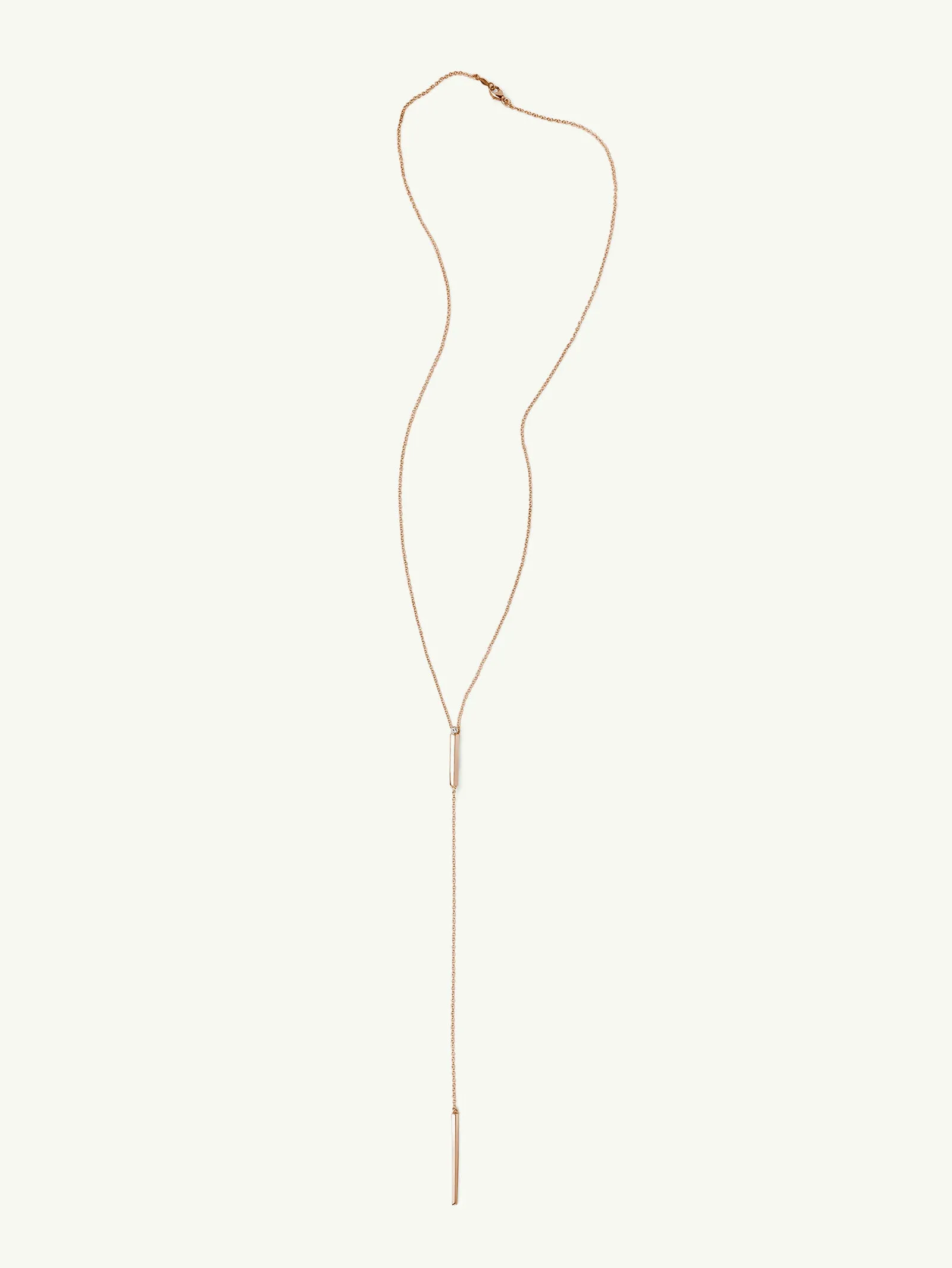 Aracelis Diamond Lariat Necklace in 18K Rose Gold