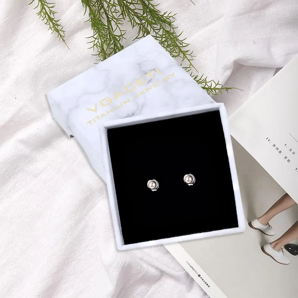 Ball Stud Titanium Earrings,Hypoallergenic for Women High Polished Colored for Sensitive Ears, 3mm and 4mm Pure Titanium Nickel-Free Lead-Free