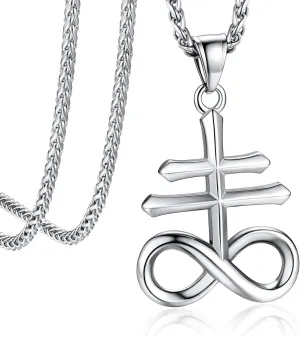Bandmax Stainless Steel Satanic Necklaces for Men Women Baphomet Inverted Pentagram Pendant Lucifer Leviathan Pendant Necklace Punk Demon Jewelry