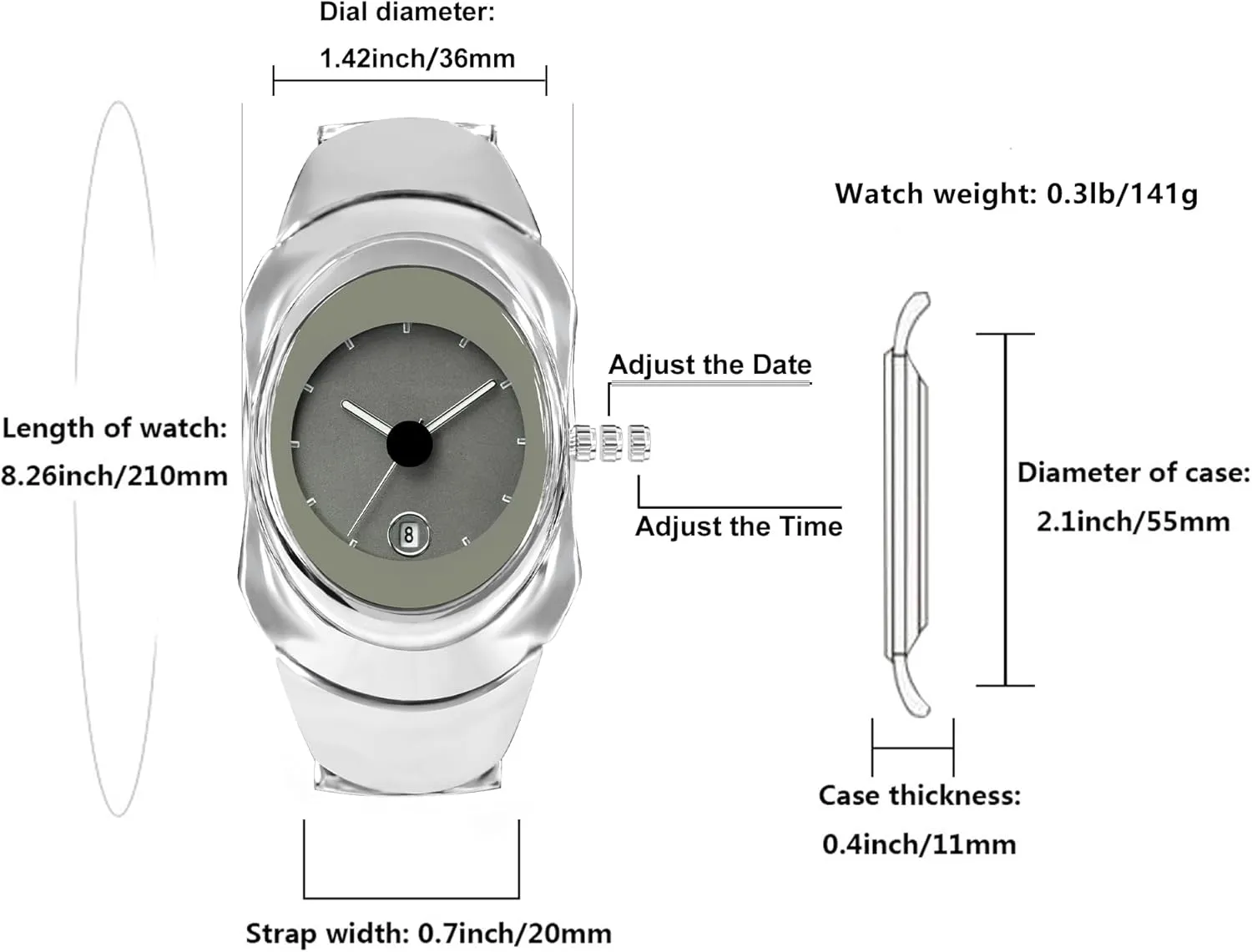 BARAMON Men's Fashion Watches Stylish Futuristic Collectible Unique Male Wristwatch Analog Quartz Clock Date Waterproof Watch for Men