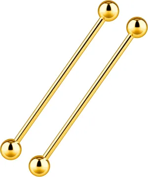 Barbell Piercing Jewelry 14g Bar Scaffold For Women Men - 2 Pack Of Industrial Bars Cartilage Ear Barbell Jewelry - 35mm Long Straight Hypoallergenic Surgical Steel 14g Industrial Piercing Jewelry