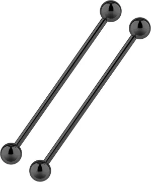Barbell Piercing Jewelry 14g Bar Scaffold For Women Men - 2 Pack Of Industrial Bars Cartilage Ear Barbell Jewelry - 35mm Long Straight Hypoallergenic Surgical Steel 14g Industrial Piercing Jewelry