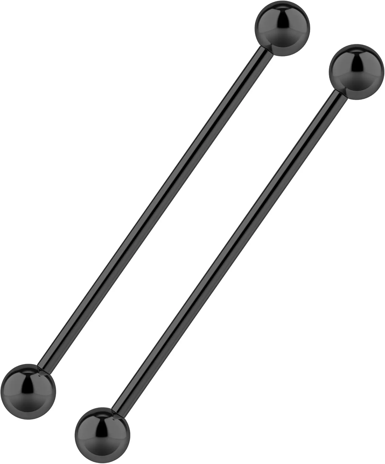 Barbell Piercing Jewelry 14g Bar Scaffold For Women Men - 2 Pack Of Industrial Bars Cartilage Ear Barbell Jewelry - 35mm Long Straight Hypoallergenic Surgical Steel 14g Industrial Piercing Jewelry