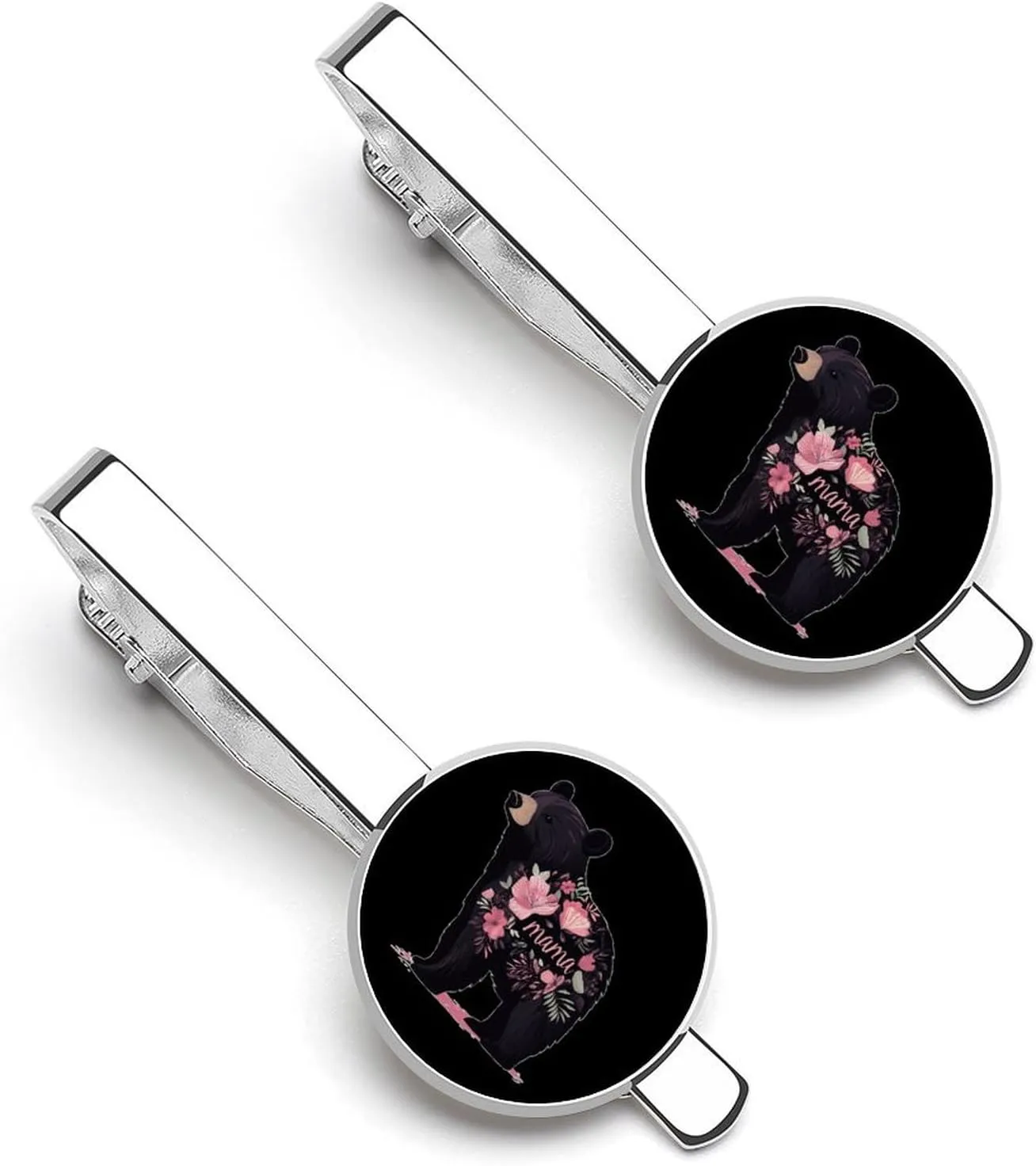 Bear Mama Tie Clips for Men Stylish Neck Tie Bar Ideal Gift for Anniversary Wedding Business