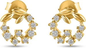 Beautiful Diamond Stud Earrings For Women - 14k Gold Plated Trendy Earrings For women - 1ct D/VVS1 Simulated Diamond Earrings Set - In White Gold, Rose Gold And Yellow Gold (Yellow Gold)