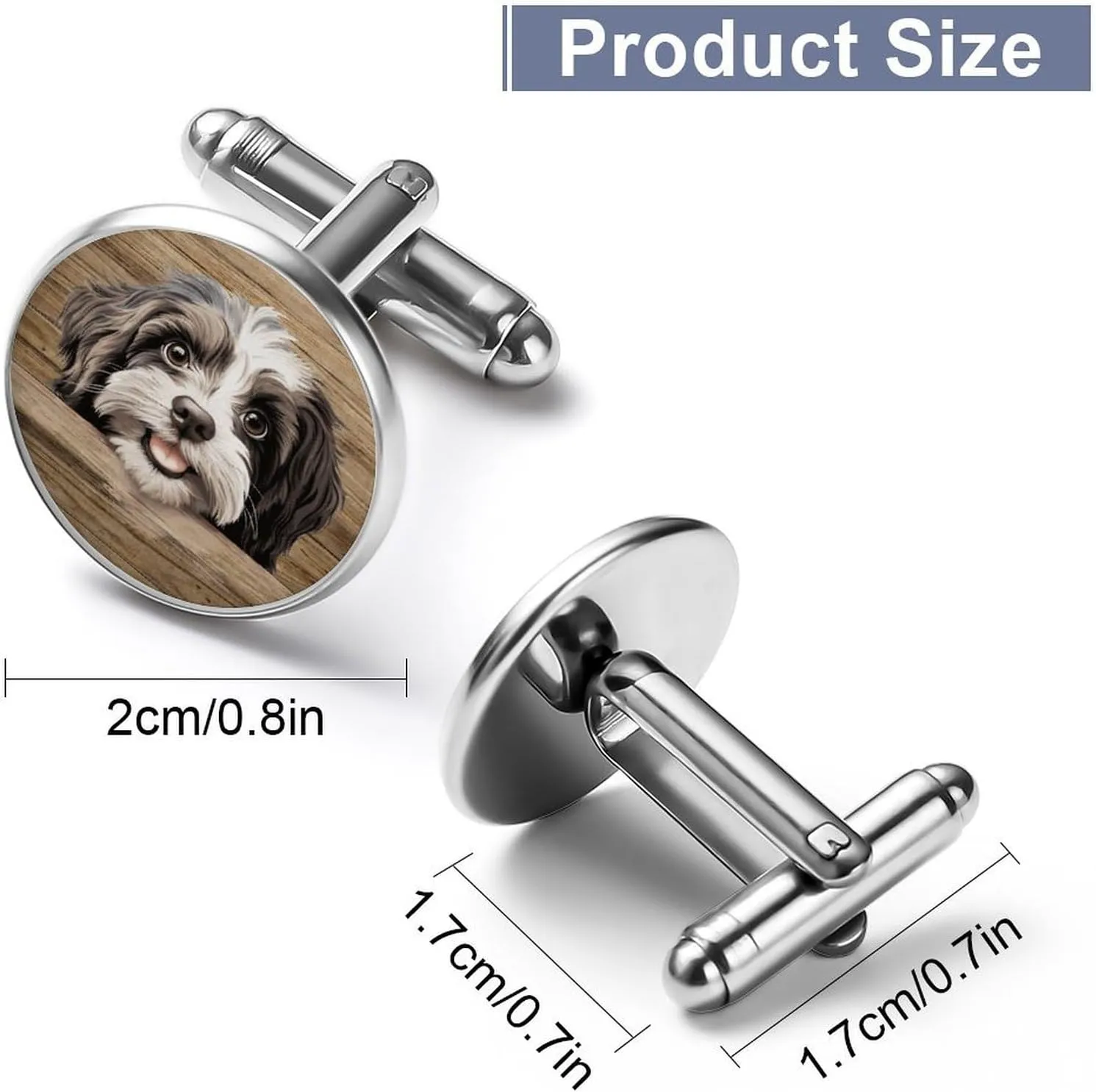 Bedlington Terrier Peeking Cufflinks Animal Puppy Dog Lover Cufflinks For Men Dog Mom Gift Puppy Gifts Cuff Links Mens Classic Shirt Cuff Links Set For Men Wedding Ceremony Party