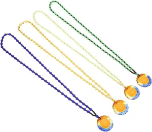 BESPORTBLE Buddhist Believers' Favorite 4pcs Glass Beaded Pendant Stylish Necklace for Occasions