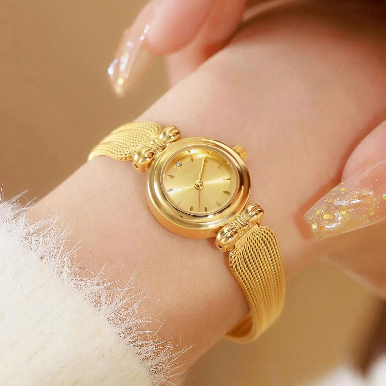 BESTKANG Fashion Simple Women's Quartz Watch Stainless Steel Mesh Strap Elegant Ladies Wrist Watch