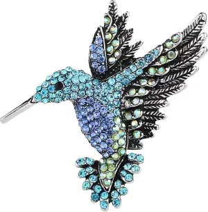 Bird Hummingbird Brooch for Women - Elegant Vintage Hummingbird Rhinestone Bird Pin Jewelry for Women