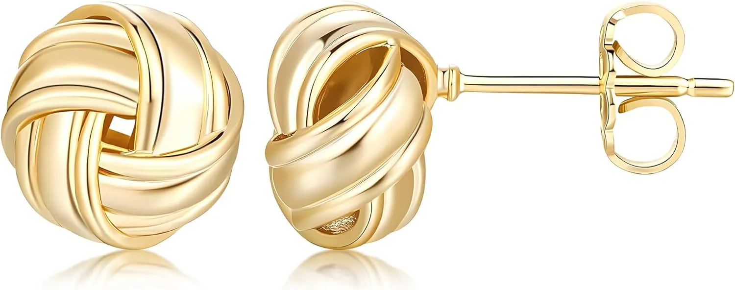 BLISI Geometric Chunky Knot Earrings - Hypoallergenic Dangle Drop Earrings for Women, with 925 Sterling Silver Post Trendy Fashion Jewelry Sea Starfish Earring Love Knot Stud