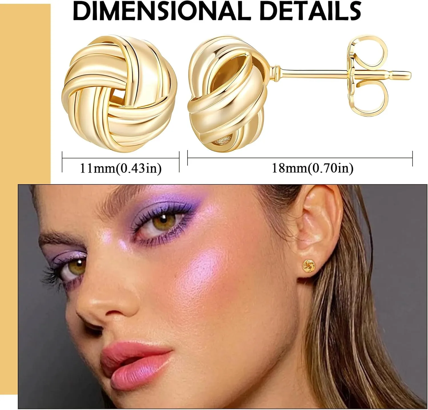 BLISI Geometric Chunky Knot Earrings - Hypoallergenic Dangle Drop Earrings for Women, with 925 Sterling Silver Post Trendy Fashion Jewelry Sea Starfish Earring Love Knot Stud
