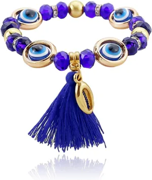 Blue Evil Eye Bracelet for Women Blue Friendship Bracelets Evil Eye Bead Bracelet Blue Evil Eye Crystal Stretch Bracelet Lucky Friendship Blue Bracelets Blue Evil Eye Jewellery