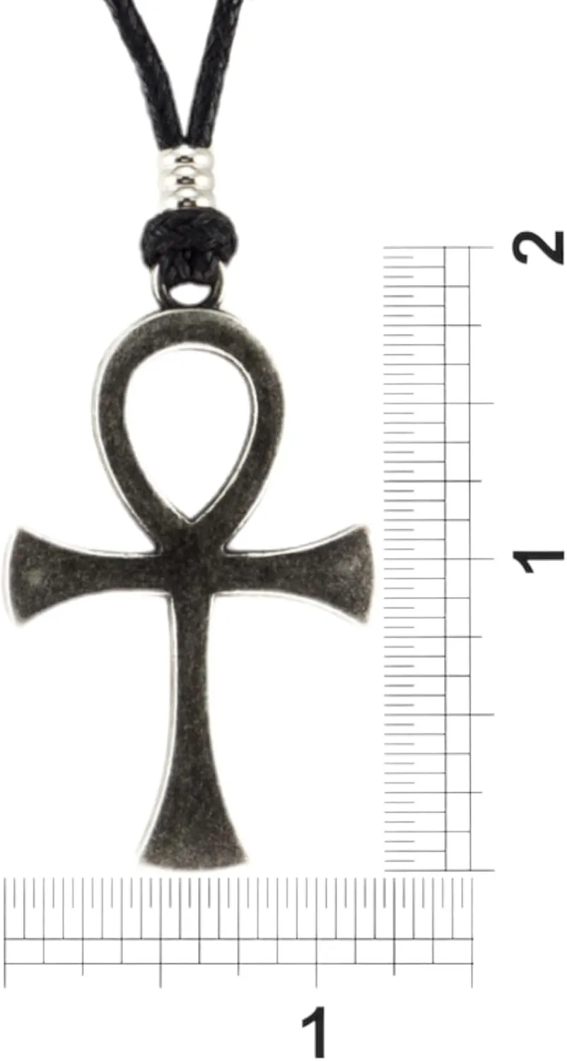 BlueRica Ankh Cross of Life on Adjustable Cord Necklace