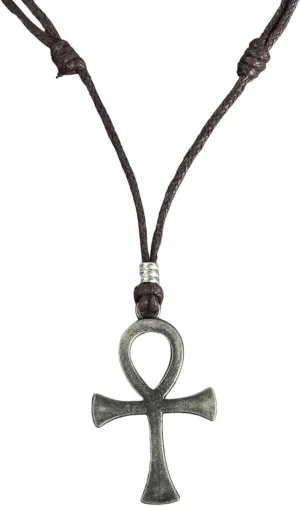 BlueRica Ankh Cross of Life on Adjustable Cord Necklace