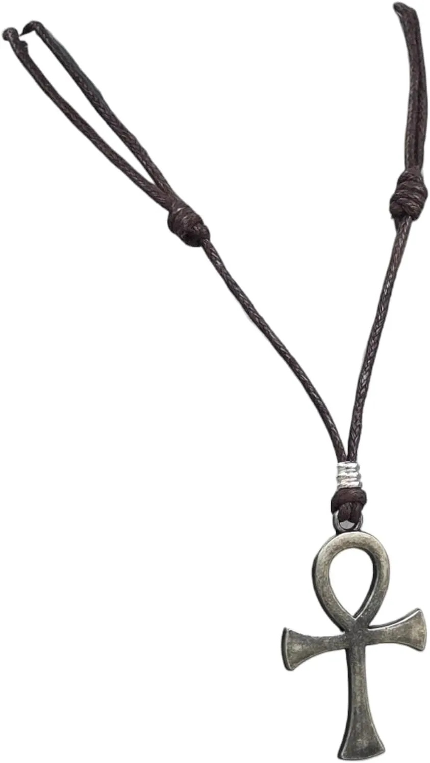 BlueRica Ankh Cross of Life on Adjustable Cord Necklace