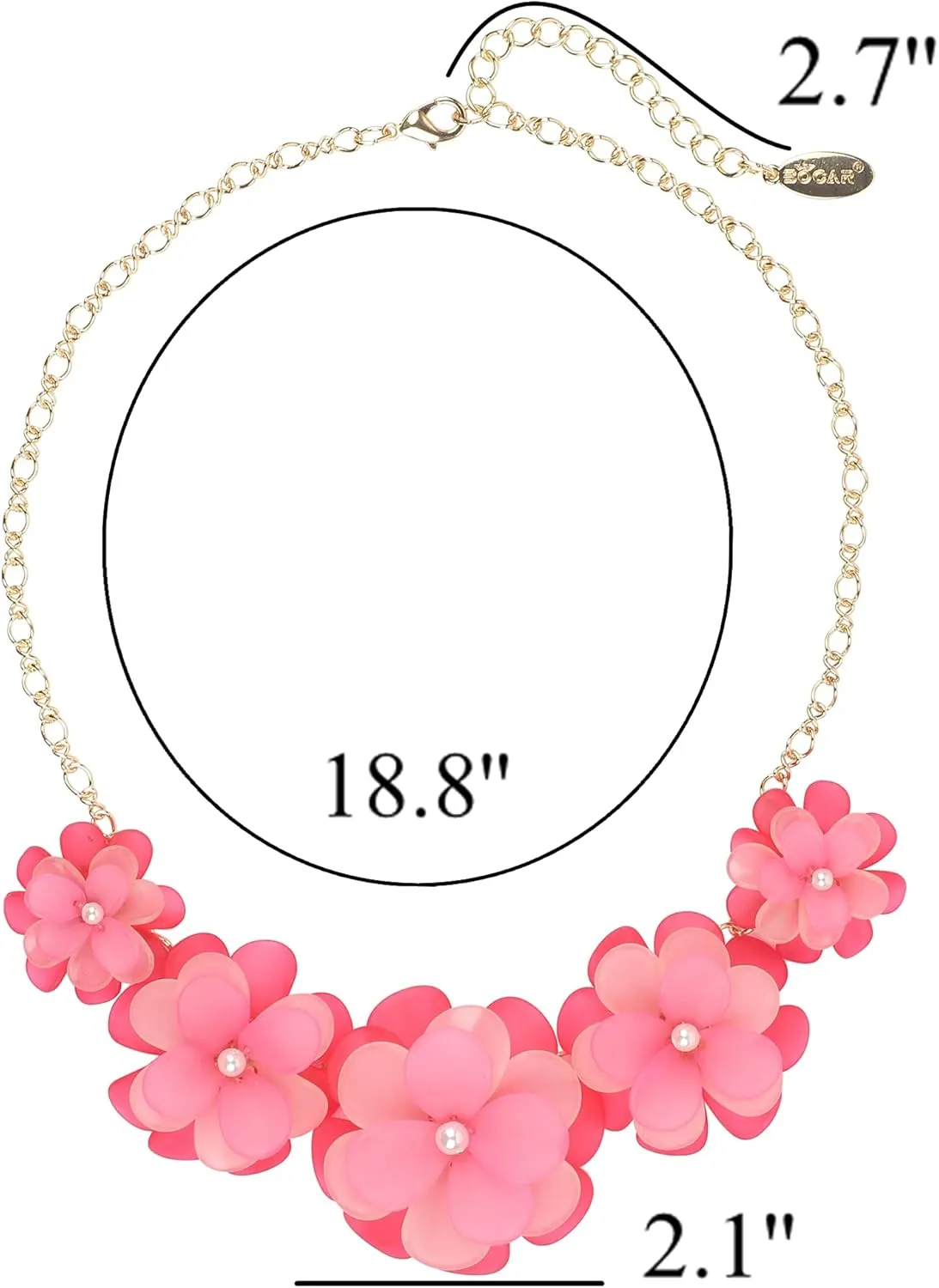 Bocar Flower Collar Necklace, Floral Flower Summer Beach Statement Choker Necklaces for Women and Teen Girls, Handmade Women Jewelry Party Gift