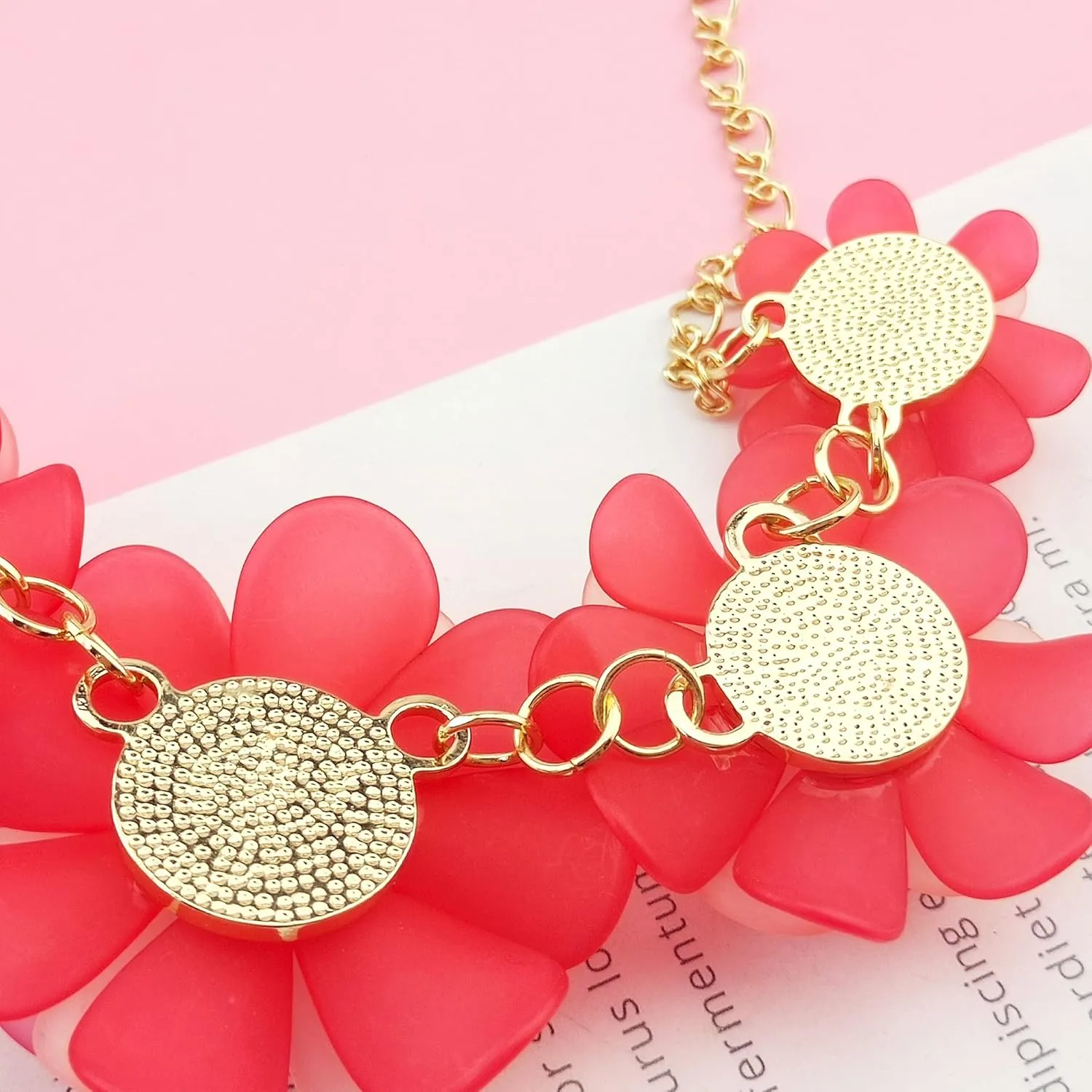 Bocar Flower Collar Necklace, Floral Flower Summer Beach Statement Choker Necklaces for Women and Teen Girls, Handmade Women Jewelry Party Gift