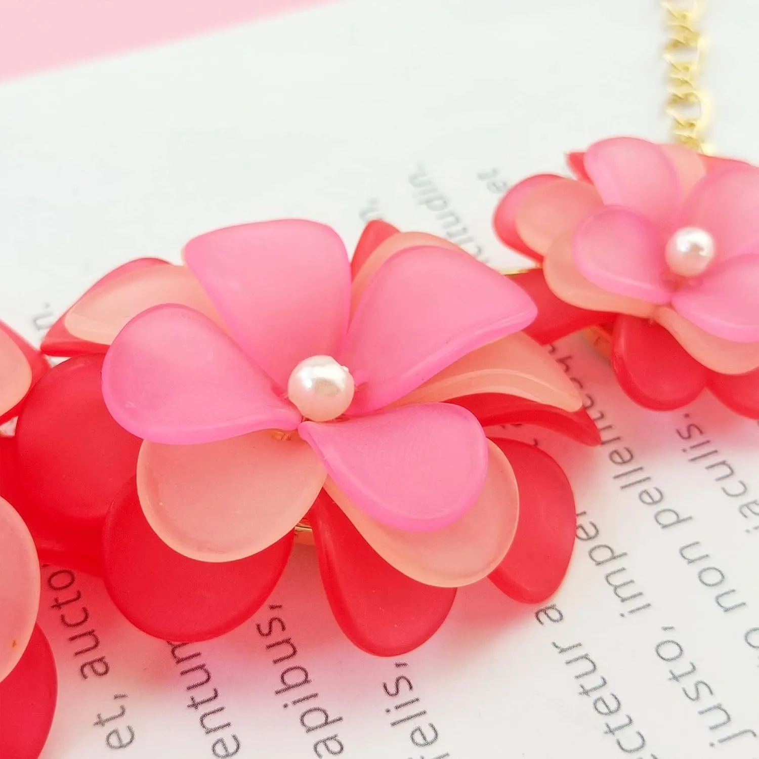 Bocar Flower Collar Necklace, Floral Flower Summer Beach Statement Choker Necklaces for Women and Teen Girls, Handmade Women Jewelry Party Gift