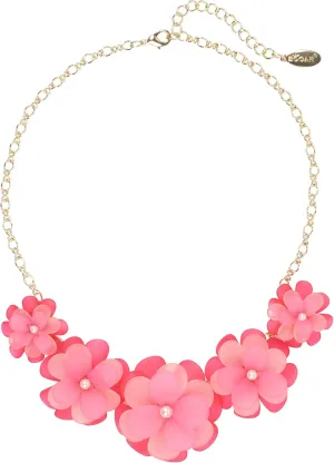 Bocar Flower Collar Necklace, Floral Flower Summer Beach Statement Choker Necklaces for Women and Teen Girls, Handmade Women Jewelry Party Gift