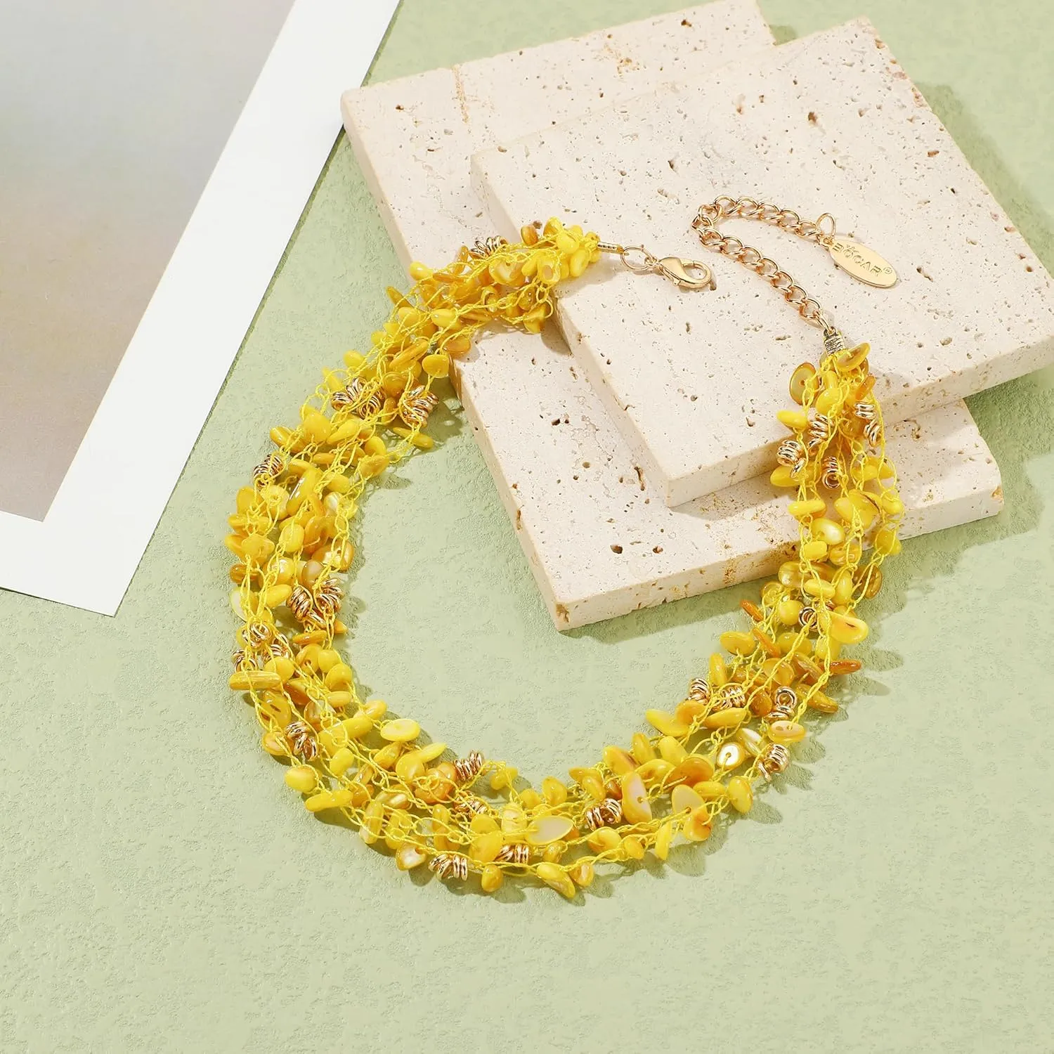 Bocar Necklaces for Women, Multi Layer 5 Strand Statement Collar Beaded Necklace for Women Gift (NK-10694)