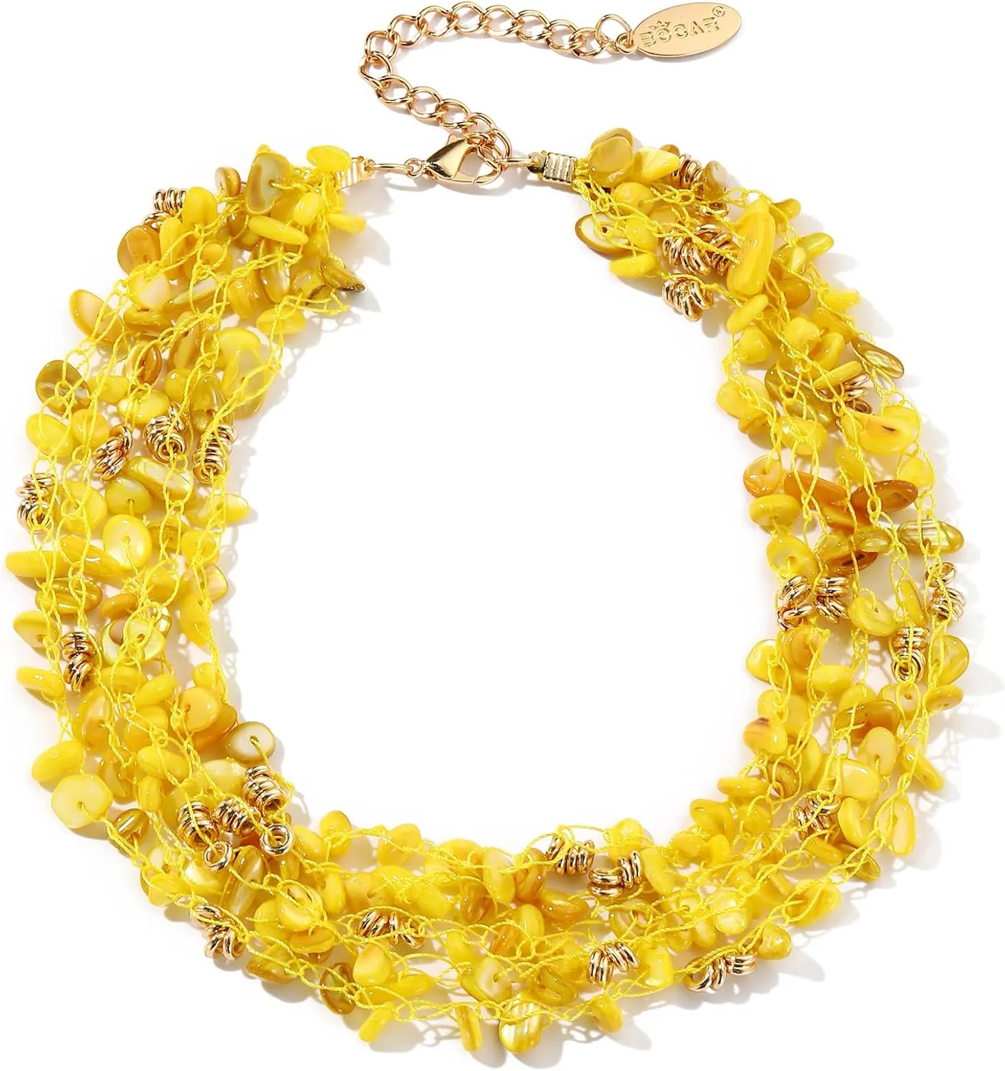 Bocar Necklaces for Women, Multi Layer 5 Strand Statement Collar Beaded Necklace for Women Gift (NK-10694)