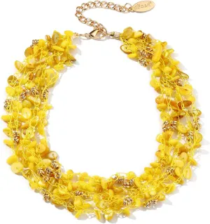 Bocar Necklaces for Women, Multi Layer 5 Strand Statement Collar Beaded Necklace for Women Gift (NK-10694)