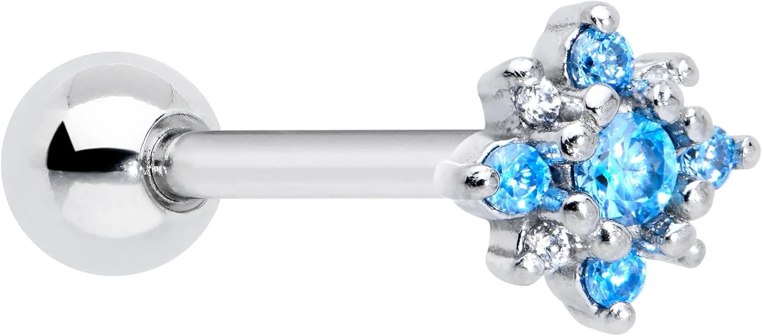 Body Candy 14G Women 316L Surgical Steel Stylish Snowflake Barbell Tongue Ring Body Piercing Jewelry 5/8