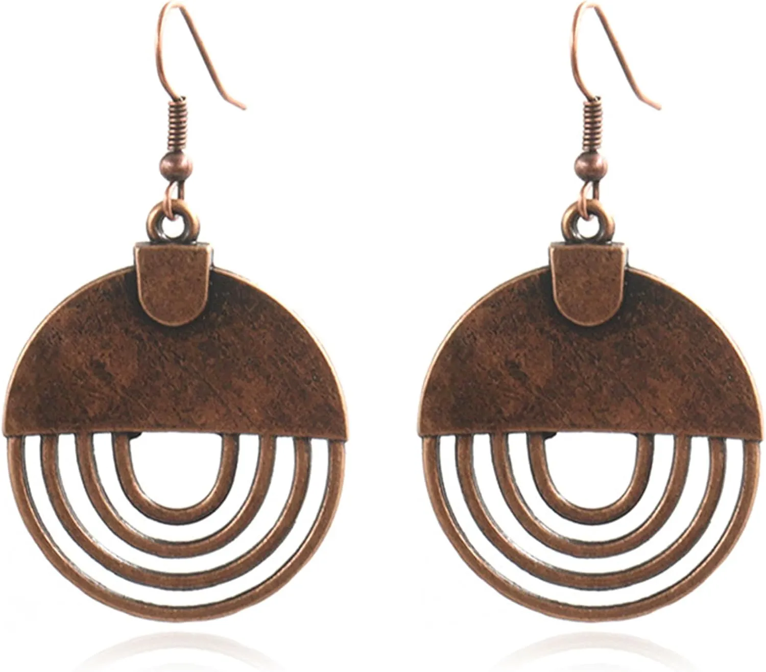 Boho Vintage Geometric Round Alloy Earrings Ethnic Style Vintage Earrings for Women
