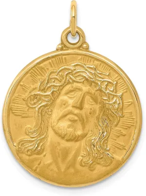 Bonyak Jewelry Jesus Medal Pendant in 14K Yellow Gold Ethereal