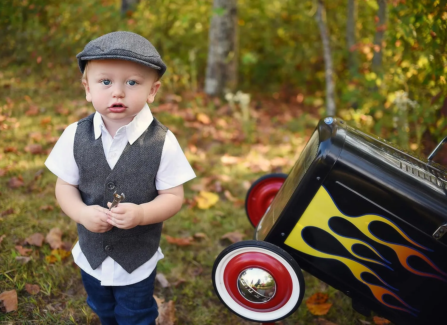 Born to Love Infant, Toddler Boys Pinstripe Driver Cap Baby Hat