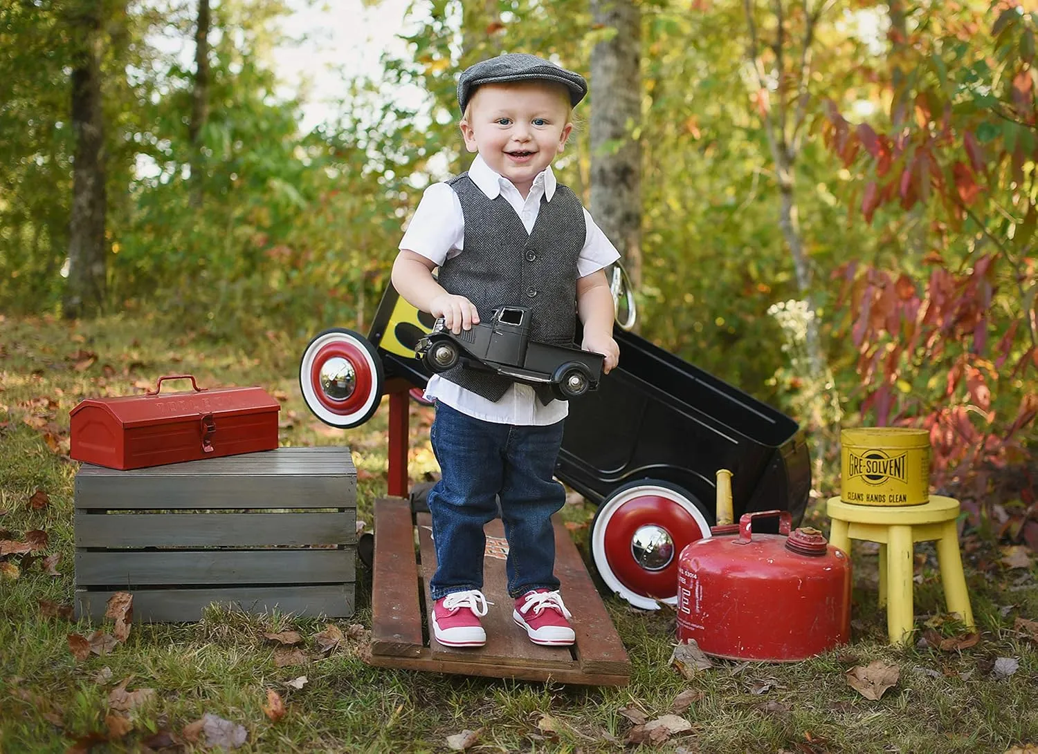 Born to Love Infant, Toddler Boys Pinstripe Driver Cap Baby Hat
