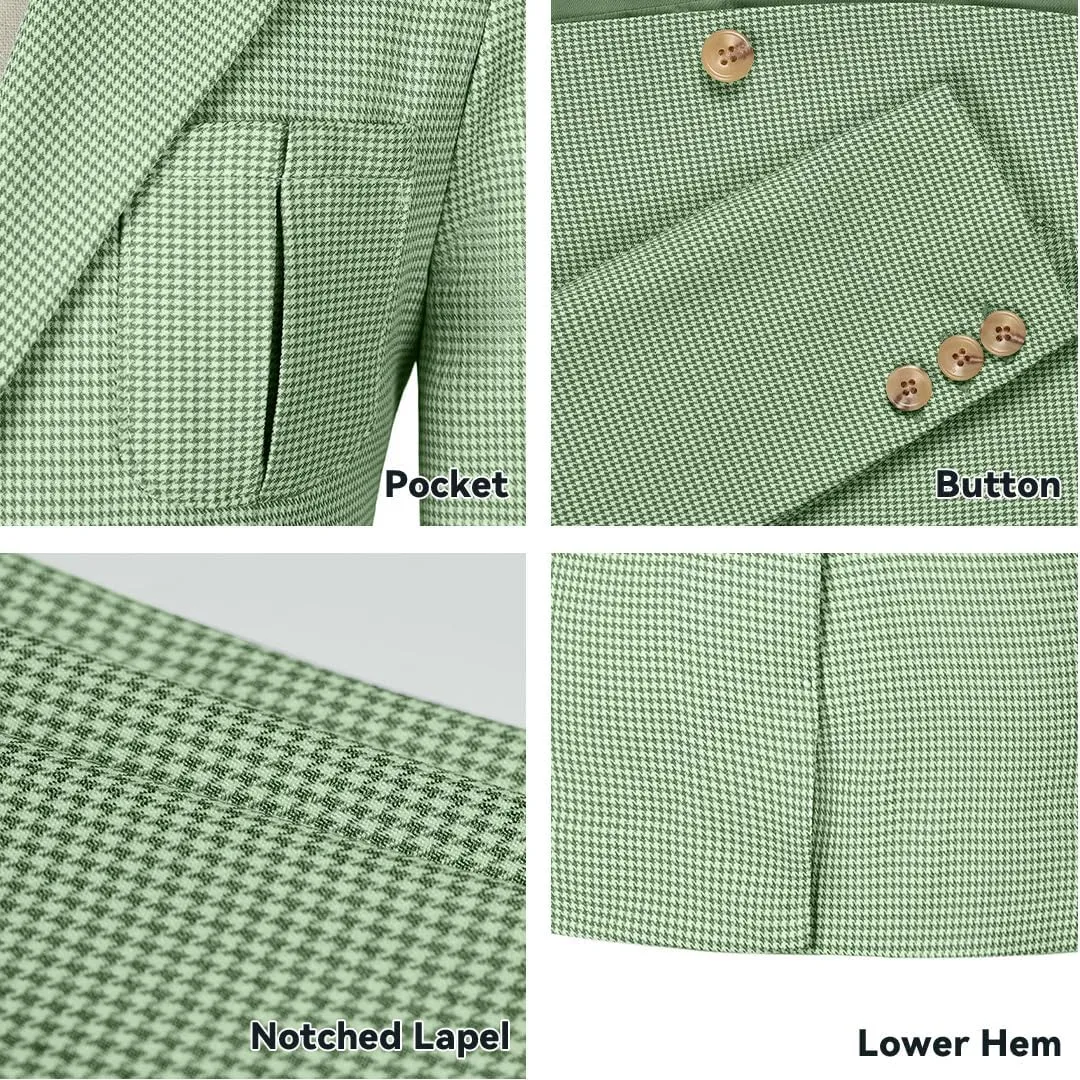 Boy Suit Plaid Blazer 2 Button Coat Stylish Cute Stretch Fabric Notched Lapel Formal Ring Bearer Wedding Homecoming