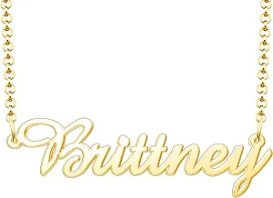 Brittney Name Necklace Personalized Sterling Silver Custom Name Necklace for Women