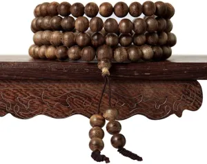 Buddha bracelets Bead Bracelet Tibetan Buddhist,Meditation Prayer Beads Bangle,108 Wood Mala Bracelet Tibetan Buddhist Link Wrist Agarwood Beads Prayer Necklace Handmade Christmas Thanksgiving Jewelry