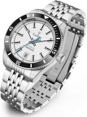 CADISEN Mens Automatic NH35A Mechanical Watch Stainless Steel Band 100M Waterproof Casual Watches for Men