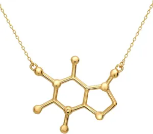 Caffeine Molecule Necklace in 925 Sterling Silver