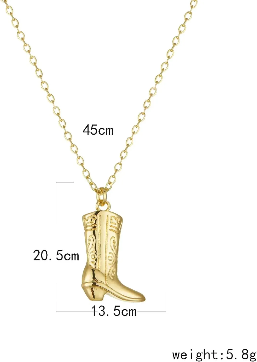 CANYEN Dainty Cowboy Boot Necklace for Women, Cute Western Jewelry, Trendy Cowgirl Boots Necklaces, Womens Texas Cowgirls Accessories, Minimalist Country Vaquero Jewellery for Ladies, Cool Gifts for Women in Their 20s