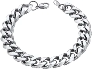 ChainsHouse Men Women Cuban Link Bracelet Stainless Steel/Black/14K Gold Plated Classic 3MM/6MM/9MM/12MM Wide Curb Chain Wrist Bracelets, 6.3"-8.3" Length, Send Gift Box