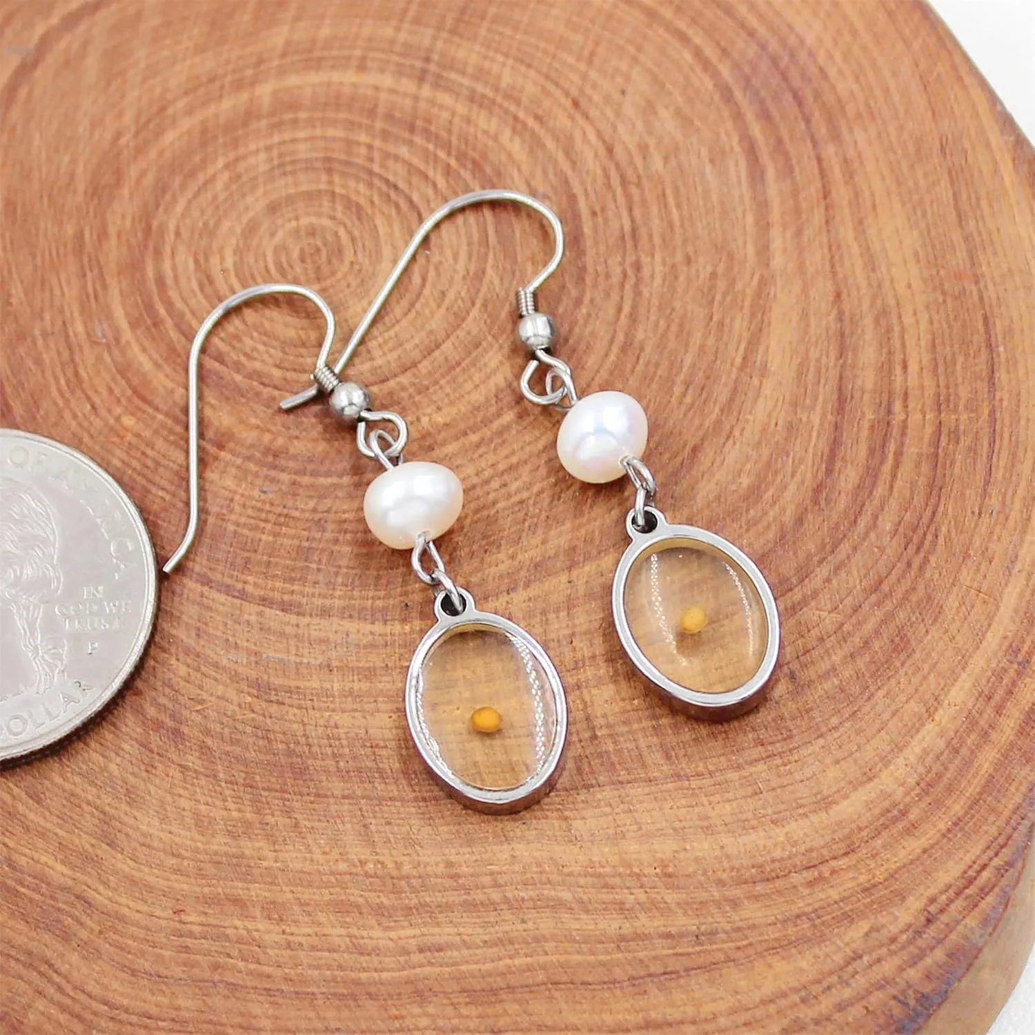 Charms Mustard Seed Droplet Type Faith Earrings for Women Stainless Steel Dangle Drop Earrings Gifts for Women Mothers Birthday Valentine's Day
