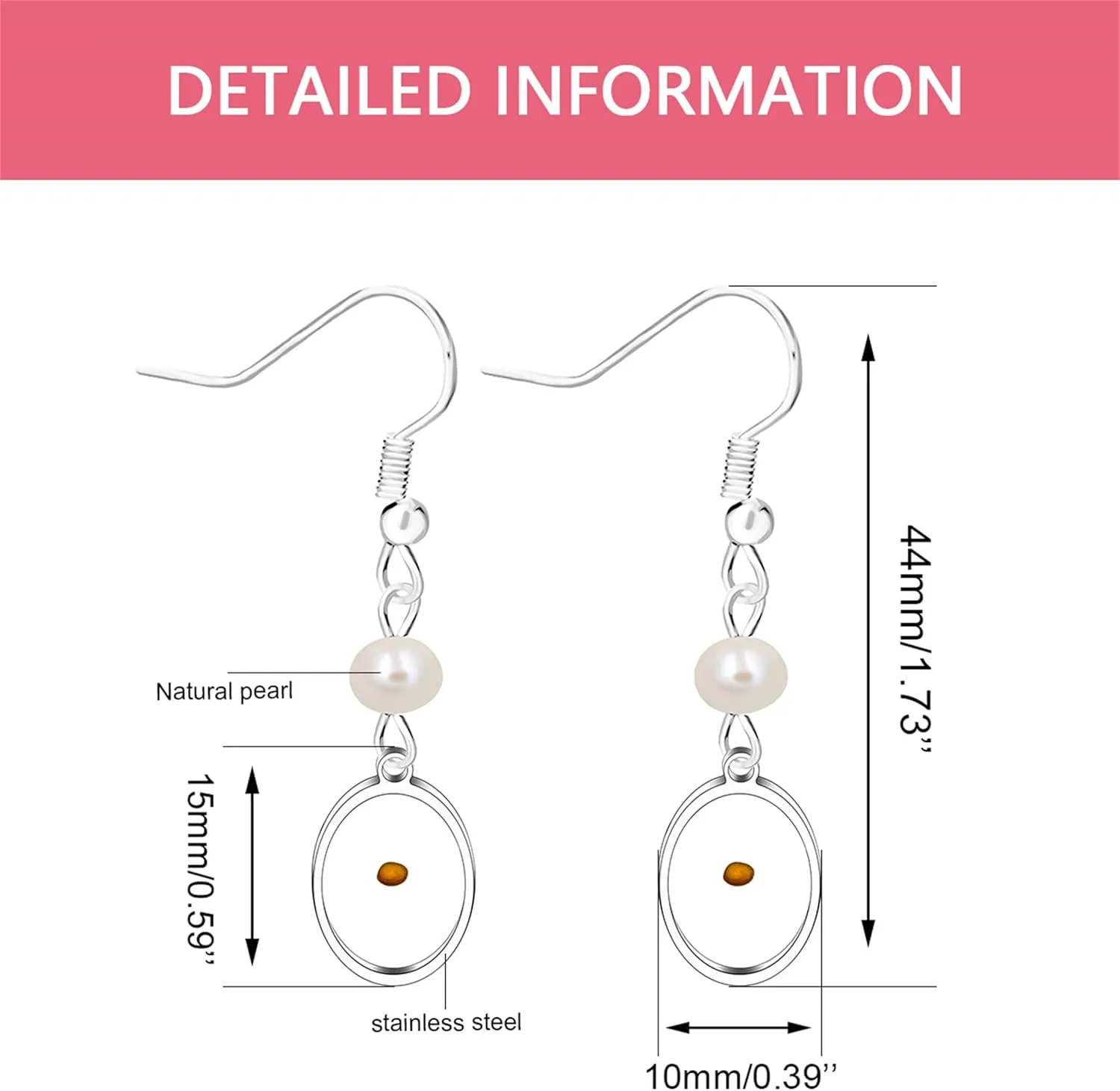 Charms Mustard Seed Droplet Type Faith Earrings for Women Stainless Steel Dangle Drop Earrings Gifts for Women Mothers Birthday Valentine's Day